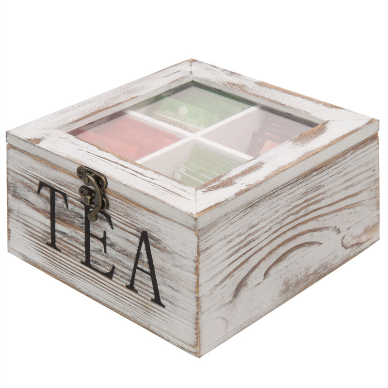MyGift 4Slot Tea Bag Storage Chest with Clear Lid & Reviews Wayfair